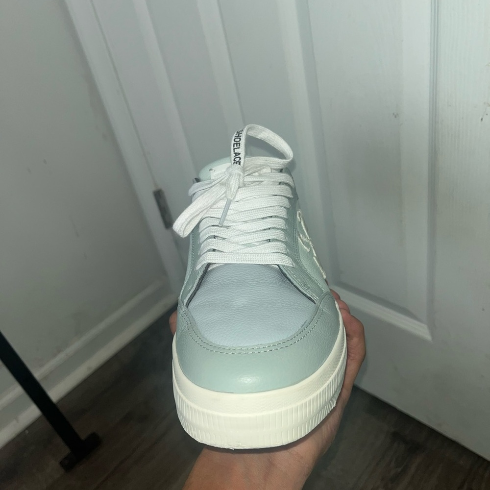 Off-White Sky Blue Leather Sneakers - Picture 2 of 5